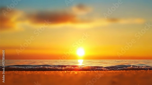 World Environment Day, Stunning Sunset Over Calm Ocean Waves