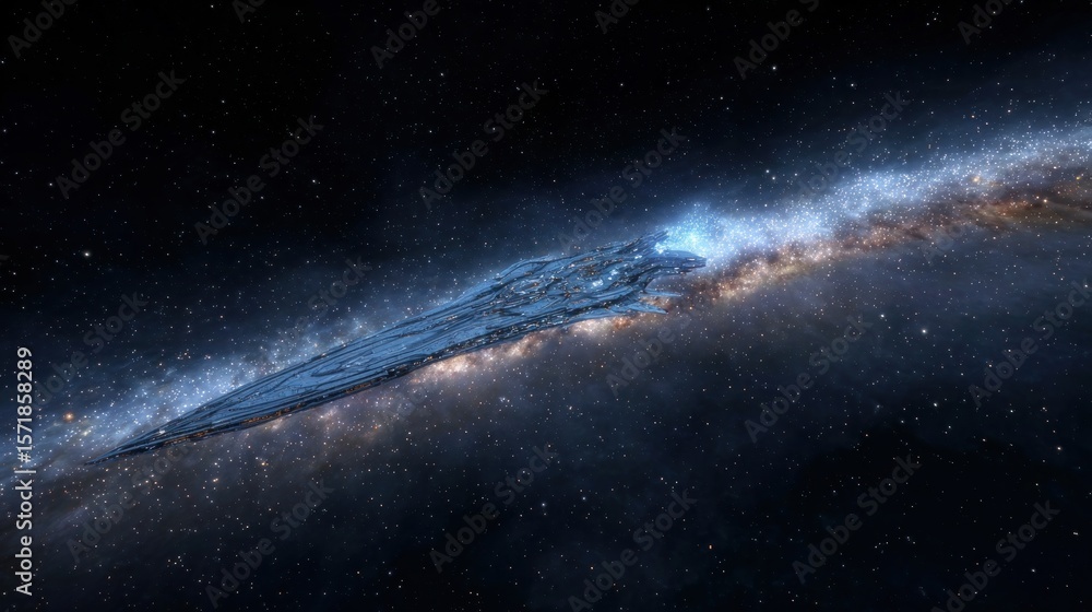 Fototapeta premium Spaceship in a galaxy (1)