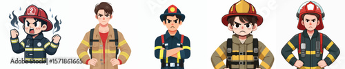 angry expression fire extinguisher character vector