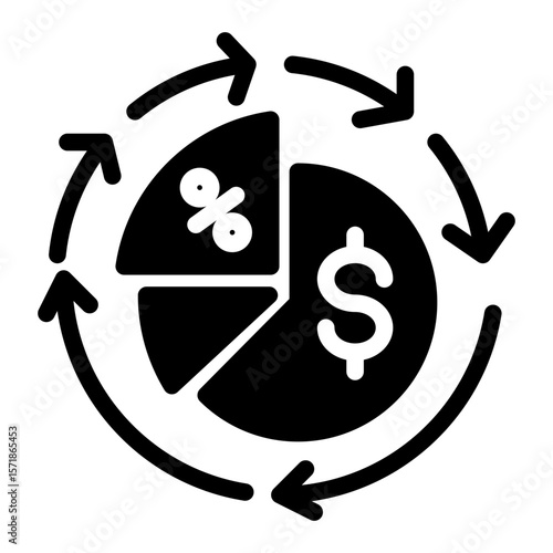 Gross Profit Margin Icon from Accounting Icon Collection (Solid Style)