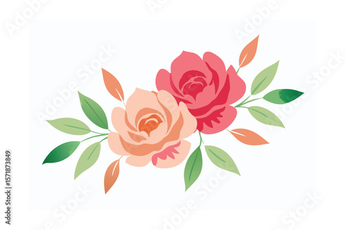 Hand Painted Floral Strokes With Soft Watercolor Touch