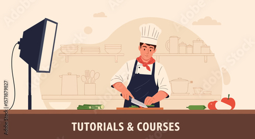 Chef Preparing Culinary Masterclass Content For Online Tutorials And Courses