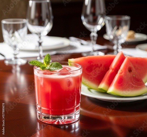 watermelon cocktail on a table