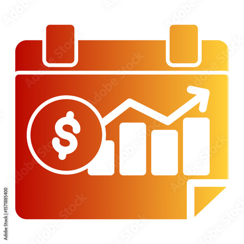 Revenue Period Calendar Icon from Accounting Icon Collection (Solid Gradient Style)