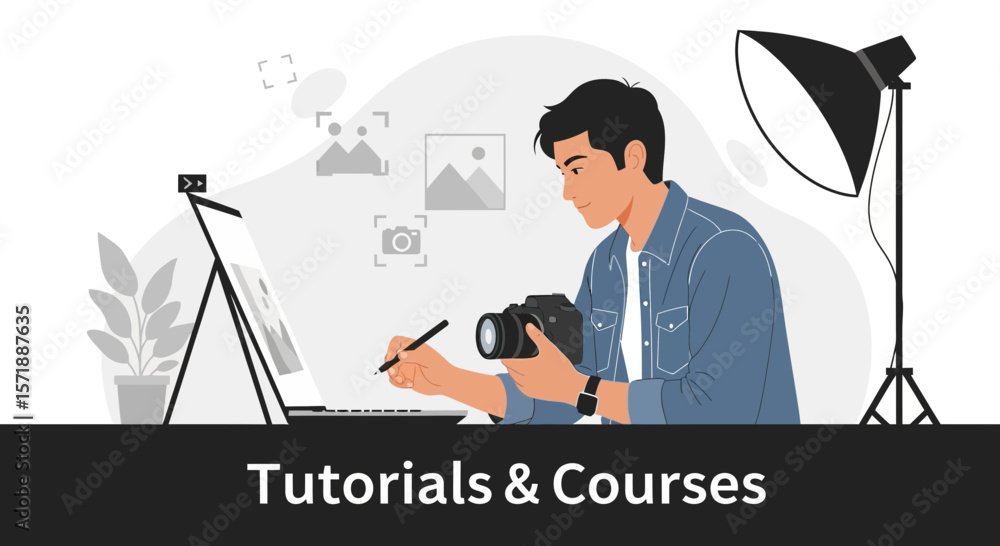 Digital Photography Course With Instructor Revising Photos On A Tablet