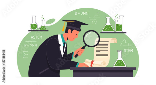 Graduation And Future Sciences Exploration With Student Reviewing Degree