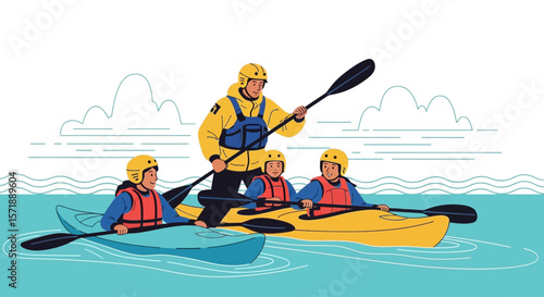 Family Kayaking Adventure In Tranquil Waters With An Experienced Guide
