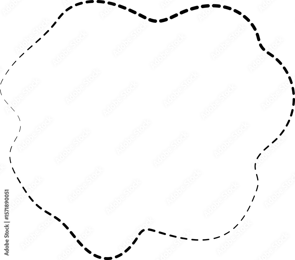 Circle shape dashed line. Geometric element Circle shape dashed line. Geometric element