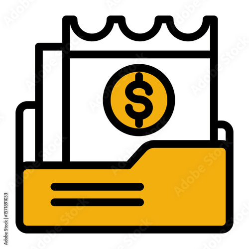 Document Archive Files Icon from Accounting Icon Collection (Outline Color Lineal Style)