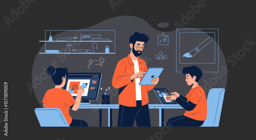 Creative Digital Design Studio Team Working Together Collaboration Concept