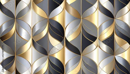 Geometric Gold And Silver Pattern Design