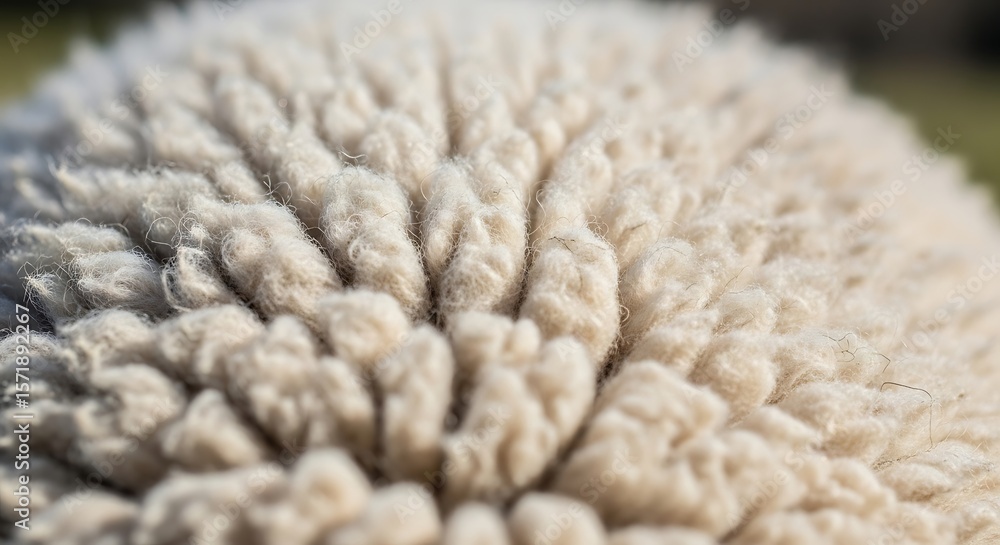 Close-up view of a sheep's thick, textured fleece, showcasing the individual fibers and their natural curl. Close-up view of a sheep's thick, textured fleece, showcasing the individual fibers and their natural curl.