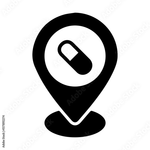 Pharmacy location glyph icon