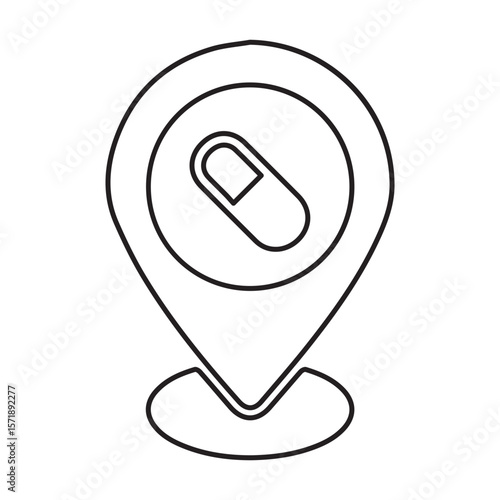 Pharmacy location line icon