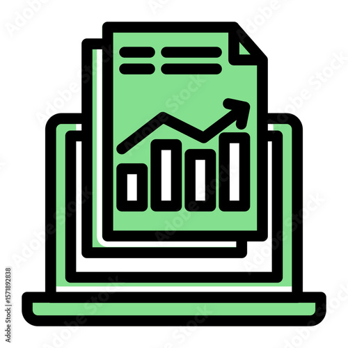 Investment Growth Report Icon from Accounting Icon Collection (Solid Color Lineal Style)