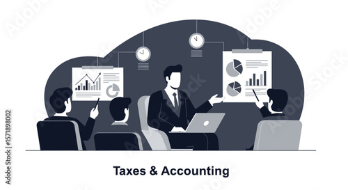Strategic Business Presentation Showcasing Data Analysis And Team Collaboration In Corporate Setting