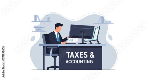 Professional Accountant Working Analyzing Financial Data For Company Growth