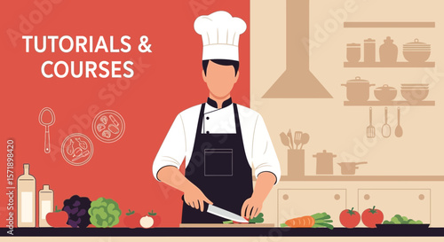 Professional Chef Preparing Nutritious Meal For Culinary Arts Tutorial Or Online Course