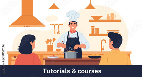 Interactive Culinary Lesson with Professional Chef Guiding Students Through Cooking Process