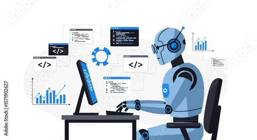 Robot Programmer Automating Code Development With Charts and Graphs on Screen