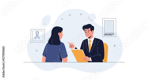 University Career Counselling Session Between Advisor And Female Student