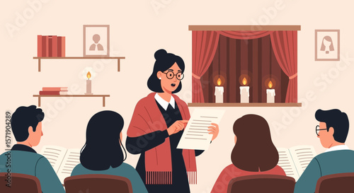 Passionate Storytelling At A Cozy Book Club Meeting For Literary Enthusiasts