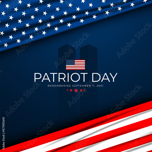 Never Forget Patriot Day September 11th background vector illustration