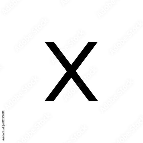 A black cross symbol represents error and rejection isolated on white background