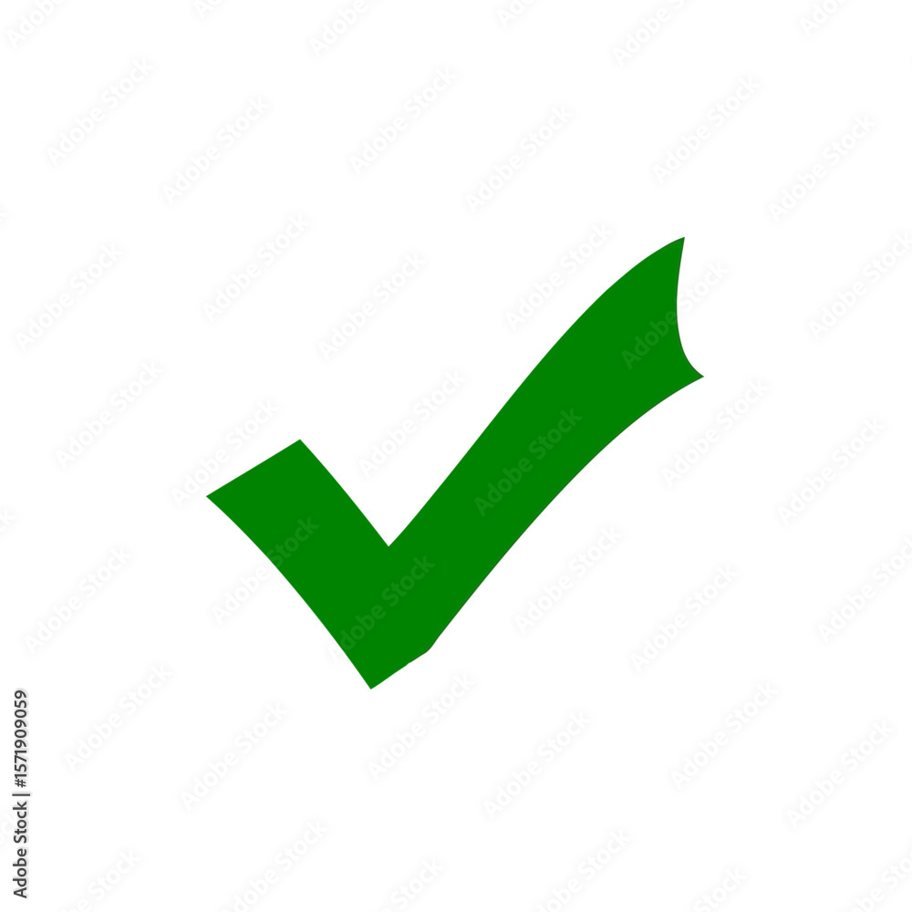 A green check mark is isolated on white background, symbolizing approval, success, or a correct choice A green check mark is isolated on white background, symbolizing approval, success, or a correct choice