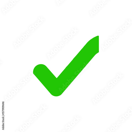 A green check mark isolated on white background, representing approval and correctness