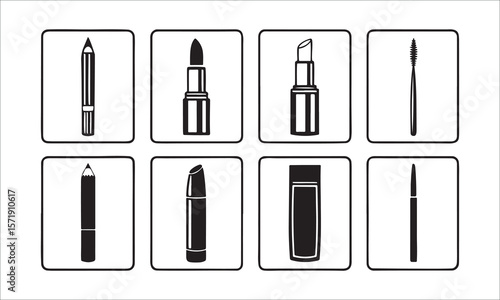 Makeup tools collection lipstick eyeliner