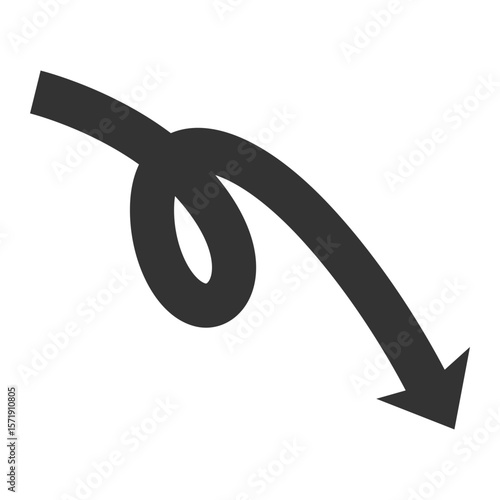 Complex twist arrow turning down.