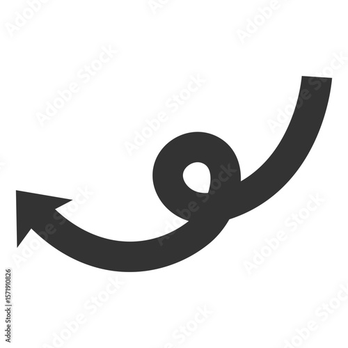 Spiral arrow turning up.