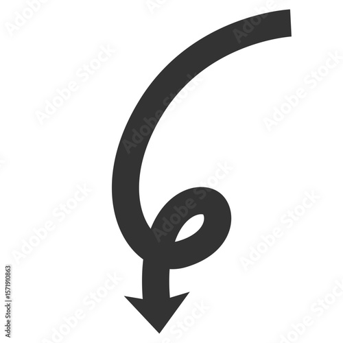 Spiral descending arrow.
