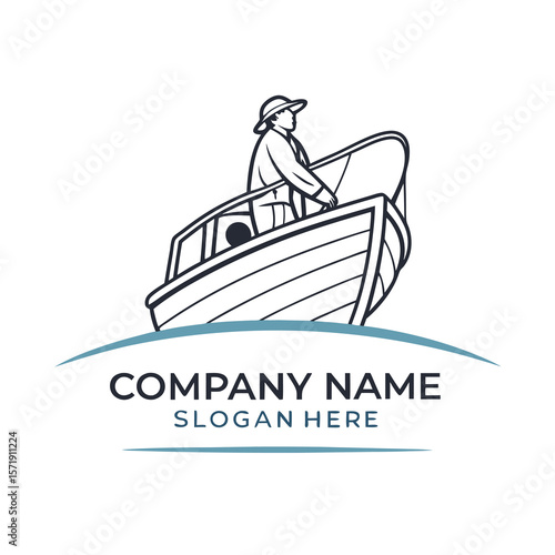 Fishing boat captain on a tranquil voyage