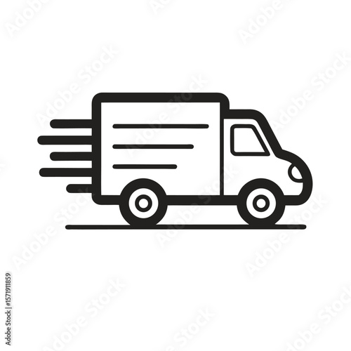 outline vector fast delivery  truck icon