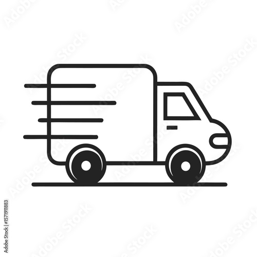 delivery truck outline vector