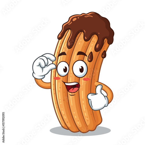 Churro Cartoon Character Giving Thumbs Up Vector Illustration