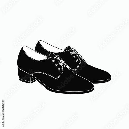 Classic black leather oxford shoes with laces and a low heel
