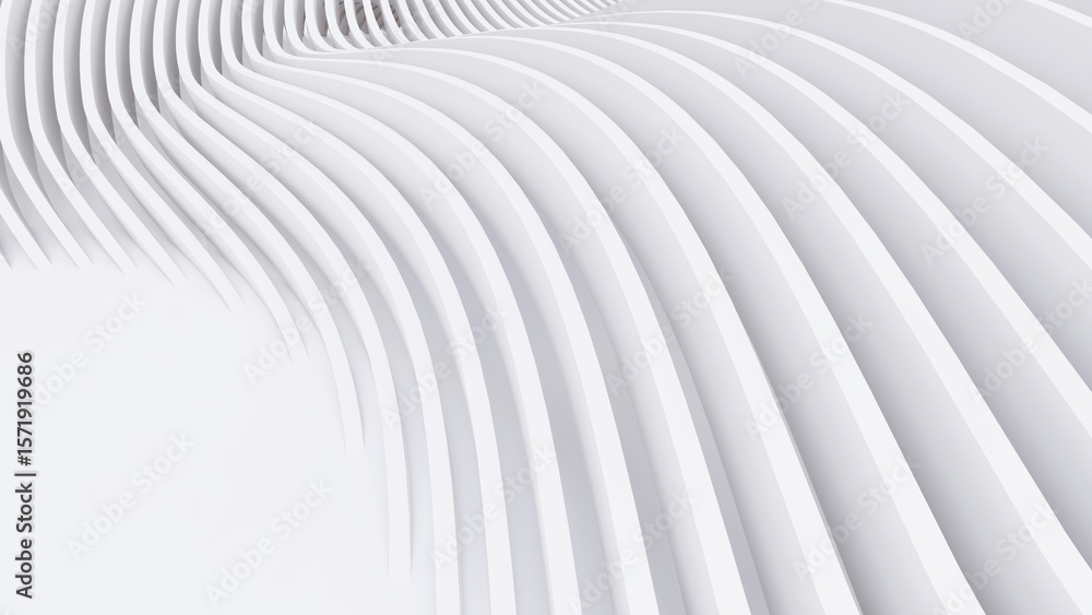 Naklejka premium Abstract Curved Shapes. White Circular Background.