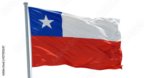 Chilean flag waving in the wind national symbol of chile patriotism independence day celebration republic
