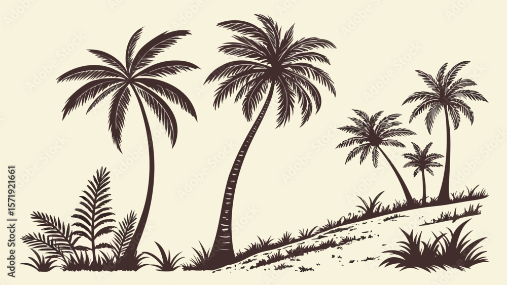 Fototapeta premium silhouette of palm tree