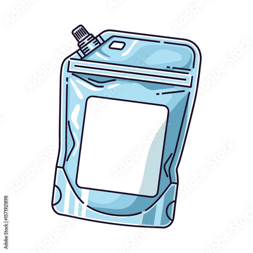 Pouch Packaging Mockup with Cap, Clean Label Space, Illustration for product promotion design