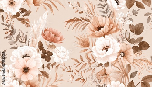 Seamless boho floral pattern