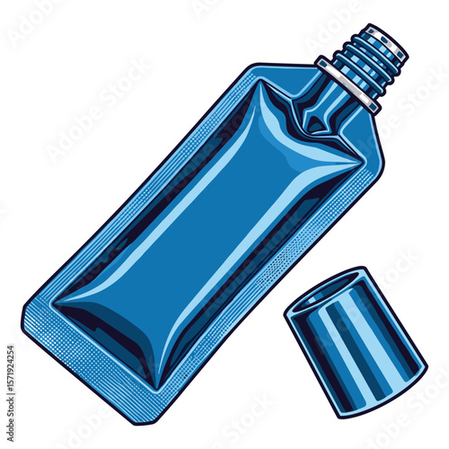 Blue Pouch Packaging Mockup for Product Samples and Travel Sized Products Design