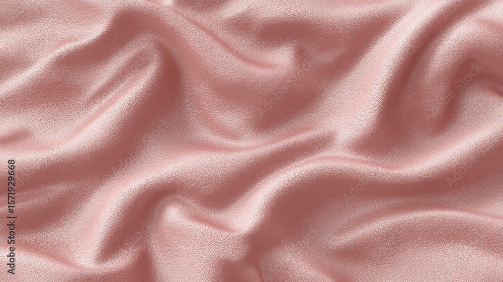 Fototapeta premium A rose pink silk fabric drapes in soft waves, creating a luxurious texture