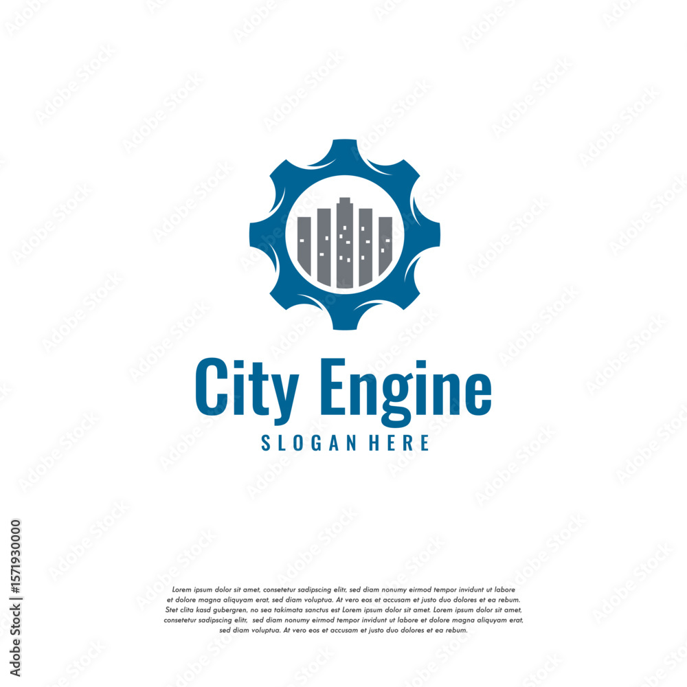 Fototapeta premium City Engine Logo designs template, Gear Building logo template