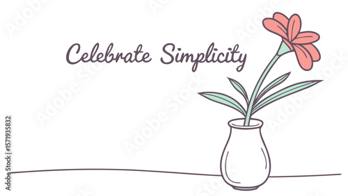 Celebrate simplicity with a delicate flower in a vase illustration