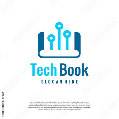 Digital Book logo, Electronic Book logo template, Online Learning logo designs vector