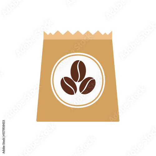 Bag of Coffee Icon Isolated on a Transparent Background 